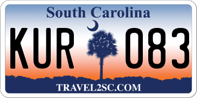 SC license plate KUR083