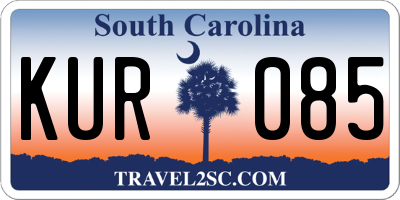 SC license plate KUR085