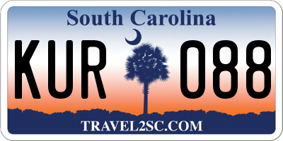 SC license plate KUR088