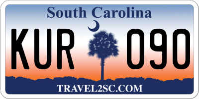 SC license plate KUR090