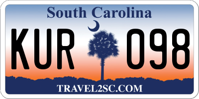 SC license plate KUR098