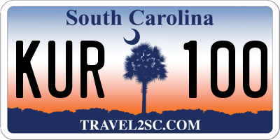SC license plate KUR100