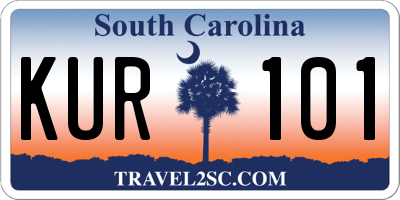 SC license plate KUR101