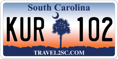 SC license plate KUR102