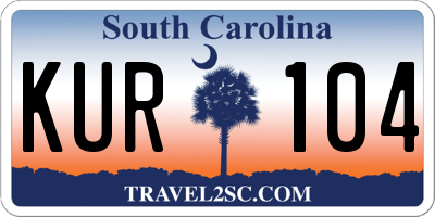 SC license plate KUR104