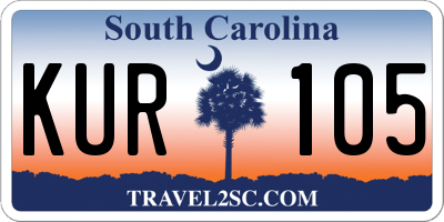 SC license plate KUR105