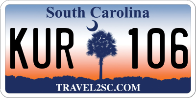 SC license plate KUR106