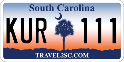 SC license plate KUR111