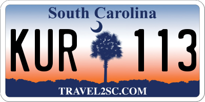 SC license plate KUR113