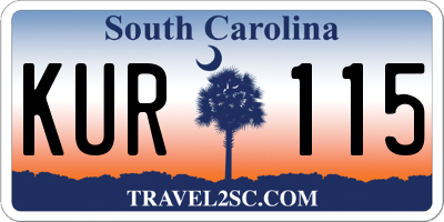 SC license plate KUR115