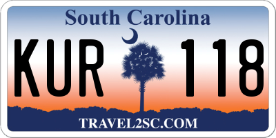 SC license plate KUR118