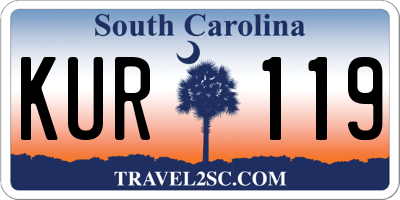 SC license plate KUR119