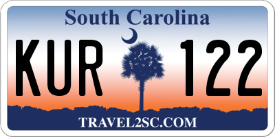 SC license plate KUR122