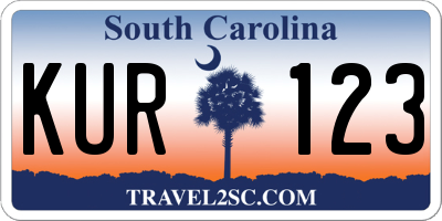 SC license plate KUR123