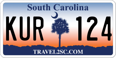 SC license plate KUR124