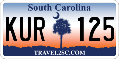 SC license plate KUR125