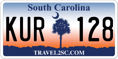 SC license plate KUR128