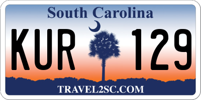 SC license plate KUR129