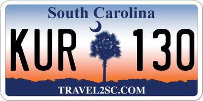 SC license plate KUR130