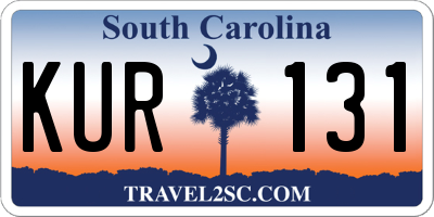 SC license plate KUR131