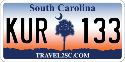SC license plate KUR133
