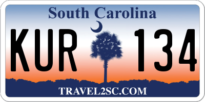 SC license plate KUR134