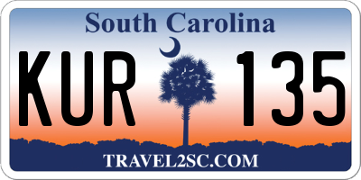 SC license plate KUR135