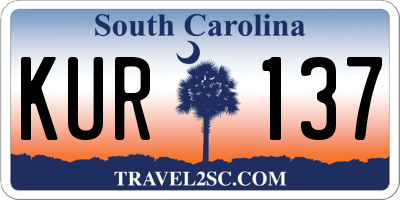 SC license plate KUR137