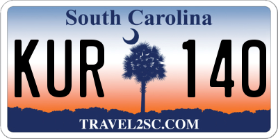 SC license plate KUR140