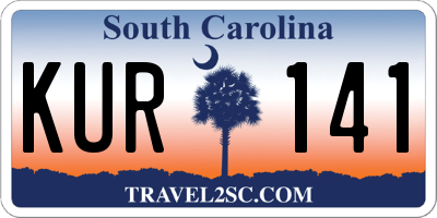 SC license plate KUR141