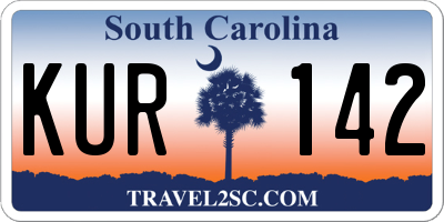 SC license plate KUR142