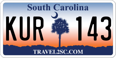 SC license plate KUR143