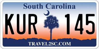 SC license plate KUR145