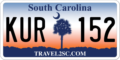 SC license plate KUR152