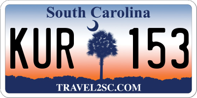 SC license plate KUR153