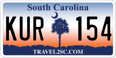 SC license plate KUR154