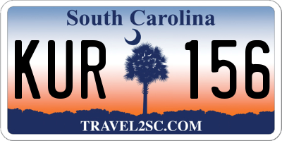 SC license plate KUR156