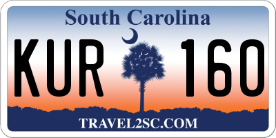 SC license plate KUR160