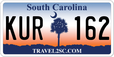 SC license plate KUR162