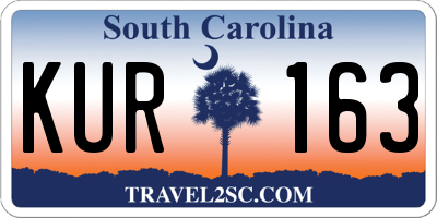 SC license plate KUR163