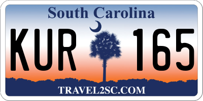 SC license plate KUR165