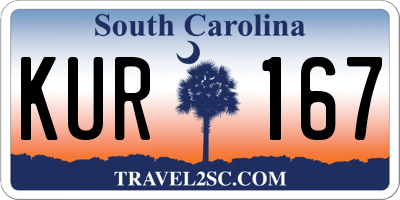 SC license plate KUR167