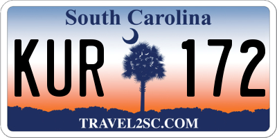 SC license plate KUR172