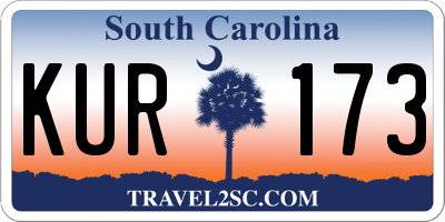 SC license plate KUR173