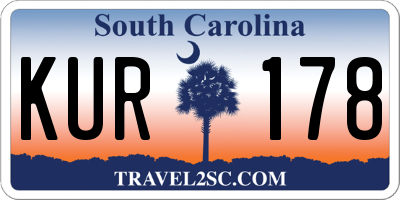 SC license plate KUR178