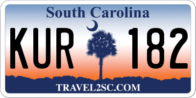 SC license plate KUR182