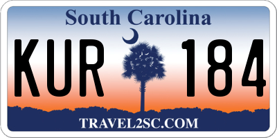 SC license plate KUR184