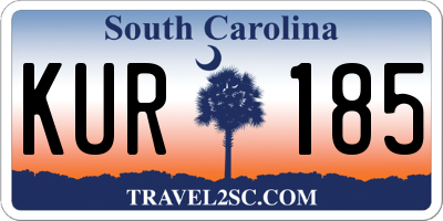 SC license plate KUR185