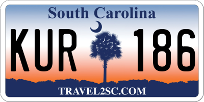 SC license plate KUR186