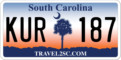 SC license plate KUR187
